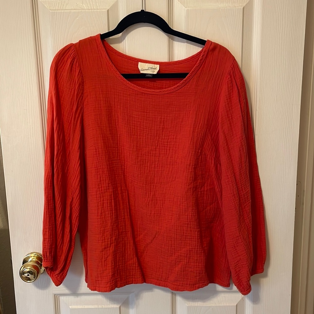 Universal Thread Orange Gauze Top